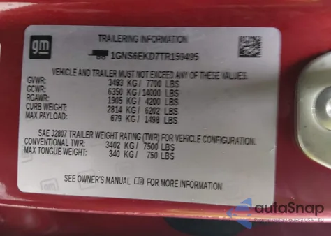 2026 Chevrolet Suburban Rst, 4Wd z USA, uszkodzony, nr VIN 1GNS6EKD7TR159495